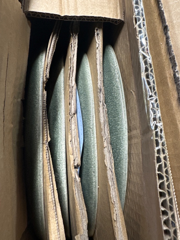 Photo 1 of AmorArc Ceramic Dinnerware Sets,Handmade Reactive Glaze Plates and Bowls Set,Highly Chip and Crack Resistant | Dishwasher & Microwave Safe,Service for 4 (12pc) Jade Green Service for 4-12 Pcs