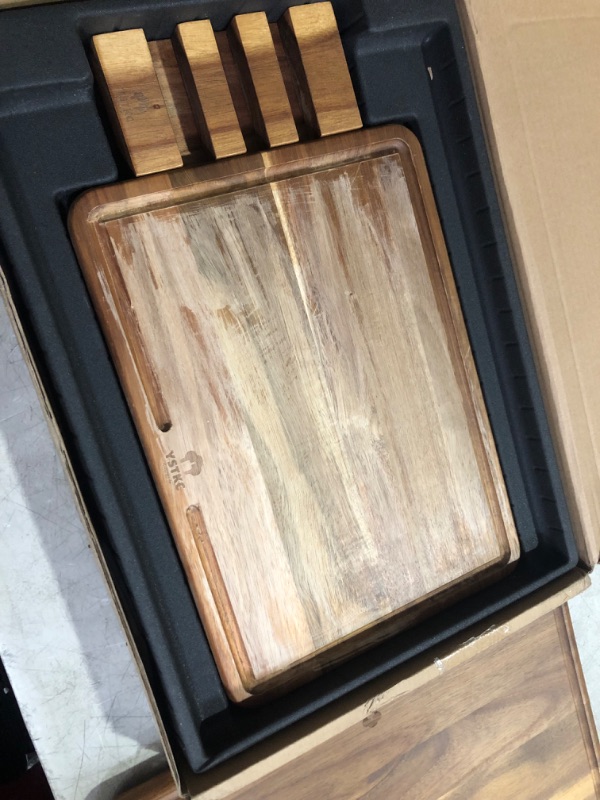 Photo 6 of ***HEAVILY USED - SEE PICTURES***
YSTKC Acacia Wood Cutting Board Set of 3 for Kitchen, Thick Chopping Board, Large Wooden Cutting Board Set with Deep Juice Groove Butcher Block, Wooden trays for meat, fruit and cheese