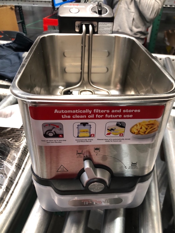 Photo 6 of ***READ NOTES*
T-fal Deep Fryer with Basket, Stainless Steel, Easy to Clean Deep Fryer, Oil Filtration, 2.6-Pound, Silver, Model FR8000 Clean oil filtration system