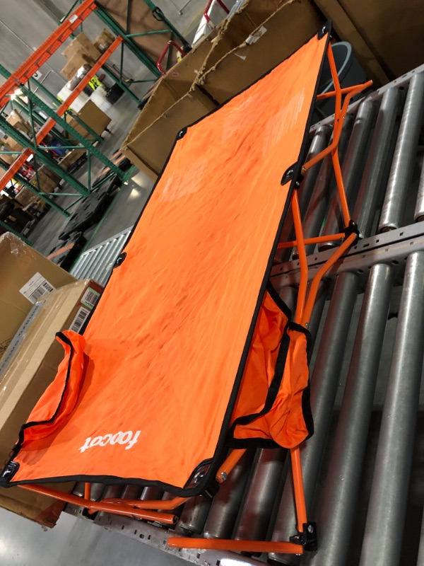 Photo 5 of **NON  REFUNDABLE NO RETURNS SOLD AS IS**PARTS ONLY**
Joovy Foocot Travel Cot Featuring a Steel Frame and Tough Polyester Fabric, Storage Pocket, and Easily Folds into Included Travel Bag – Holds Kids Up to 48” Tall or 75 Lbs (Orange)