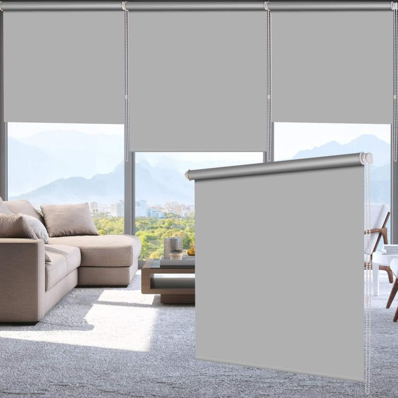 Photo 1 of (NON-REFUNDABLE) 100% Blackout Roller Window Shades, Offwhite 22"W x 79"H