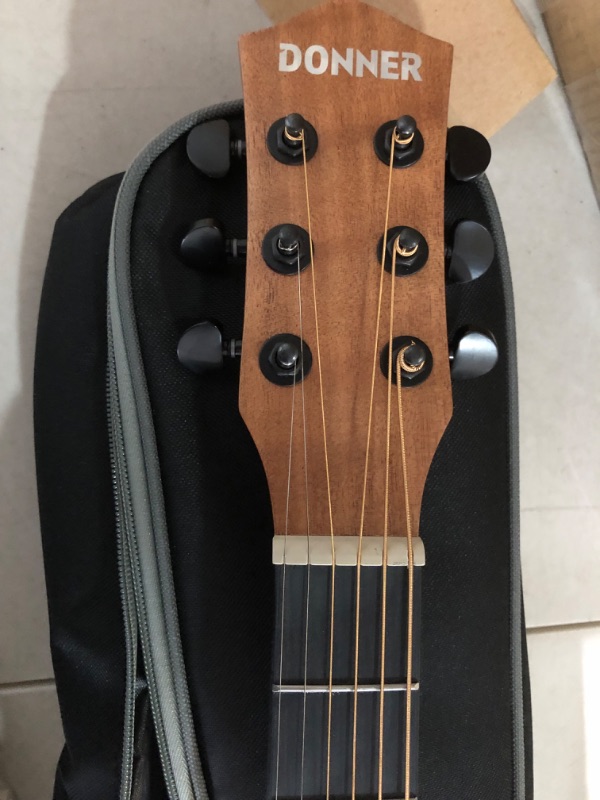 Photo 2 of (similar to stock photo) Donner Acoustic Guitar for Beginner Full Size Cutaway Acustica Guitarra & Acoustic Guitar Pickup