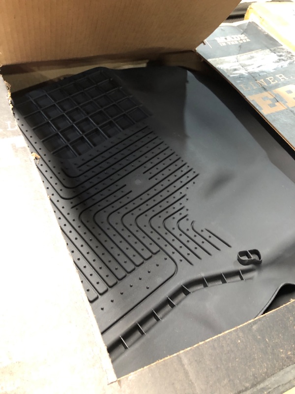 Photo 2 of Husky Liners Weatherbeater Series | Front & 2nd Seat Floor Liners - Black | 94061 | Fits 2017-2022 Ford F-250/F-350, 2017-2018 & 2021-2022 Ford F-450 Super Duty Crew Cab w/ Fold Flat Storage 3 Pcs Weatherbeater Floor Liners