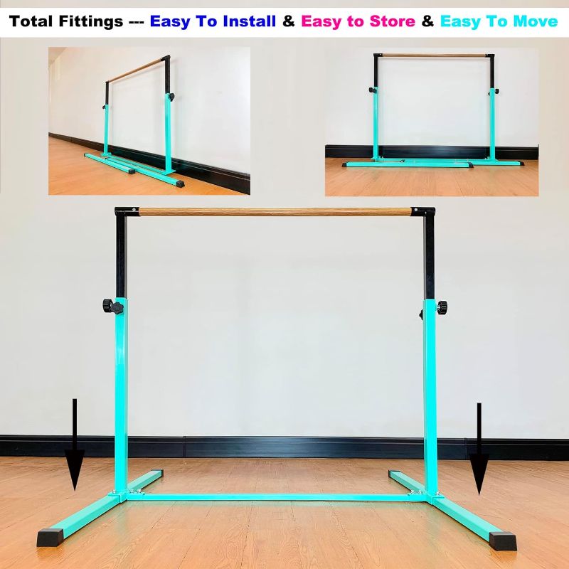 Photo 1 of 4FT/5FT/6FT Gymnastic Bar Set Gymnastics Horizontal Bar Gymnastics Kip Bar for Kids Home Use