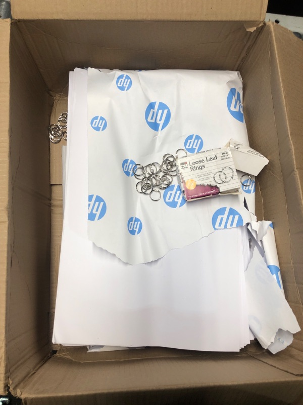 Photo 1 of HP PRINTER PAPER 11 X 17 REAM OF 500 (EXACT COUNT UNKNOWN)
MULTI PURPOSE 1/2 DIAMETER ALUMINUM RINGS