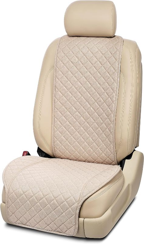 Photo 1 of IVICY Linen Car Seat Cover for Cars - Soft & Breathable Front Premium Covers with Non-Slip Protector Universal Fits Most Automotive, Vans, SUVs, Trucks - 1 Unit
