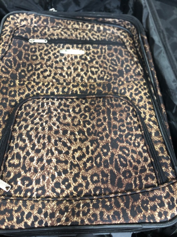 Photo 2 of (incomplete set) Rockland Jungle Softside Upright Luggage, Leopard, 4-Piece Set (14/19/24/28)