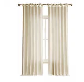 Photo 1 of allen + roth 84-in Ivory Light Filtering Tie Top Single Curtain Panel
