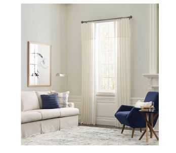 Photo 1 of (READ FULL POST) allen + roth 50 x 95-in Taupe Light Filtering Back Tab Single Curtain Panel
