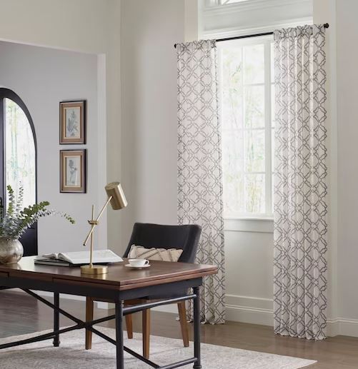 Photo 1 of (READ FULL POST) allen + roth 95-in Grey Light Filtering Back Tab Single Curtain Panel
