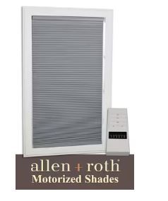 Photo 1 of allen + roth 29-in x 72-in Gray Room Darkening Blackout Cordless Motorized Cellular Shade
