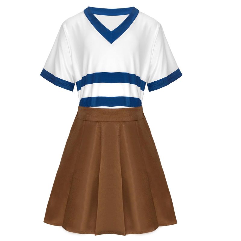 Photo 1 of SPORTBANG Anime Cosplay Costume 2023 movie Sailor suit Dress for Girls Halloween Striped shirt Skirt Outfit 140