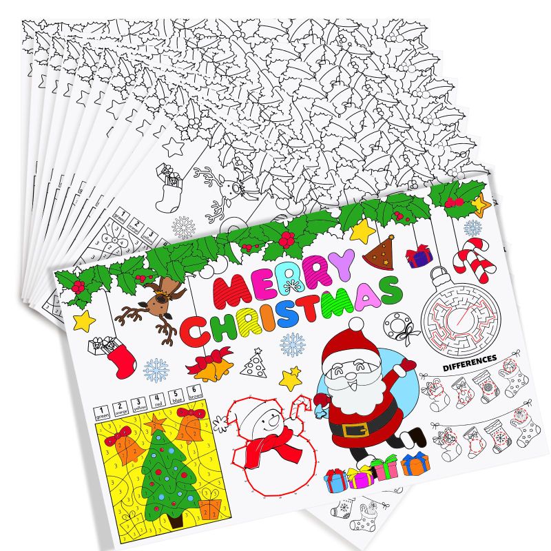 Photo 1 of **NON-REFUNDABLE BUNDLE OF 2**
Yeaqee 200 Pcs Merry Christmas Placemats Disposable Christmas Place Mats 16.5 x 11.2 Inch 