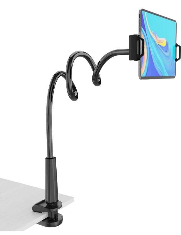 Photo 1 of Tablet Stand Holder, Mount Holder Clip with Grip Flexible Long Arm Gooseneck