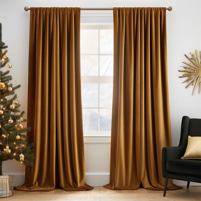 Photo 1 of **ONLY ON CURTAIN - STOCK IMAGE FOR REFERENCE**
Velvet Blackout Curtains Brown