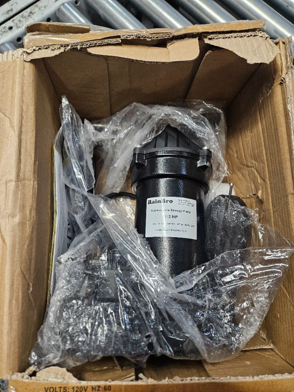 Photo 4 of **DAMAGED READ NOTES**
1/2 HP Thermoplastic Submersible Sump Pump With Vertical Float Switch, Utility Pump, Model# PSU051V 1/2 HP 3400GPH