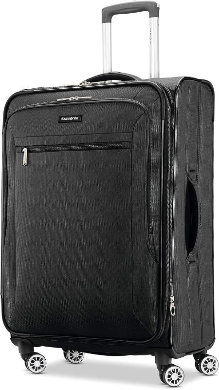 Photo 1 of **DAMAGED**
Samsonite Ascella X Softside Expandable Luggage with Spinners, Black, Checked-Medium 25-Inch