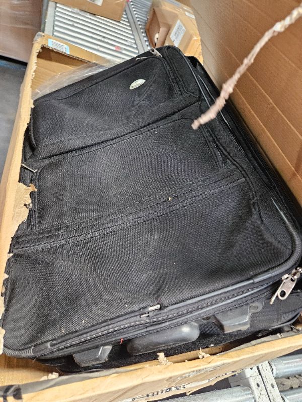 Photo 2 of **DAMAGED**
Samsonite Ascella X Softside Expandable Luggage with Spinners, Black, Checked-Medium 25-Inch