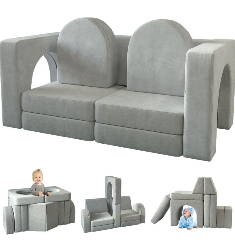 Photo 1 of **MISSING PIECES**
wanan Kids Couch 10PCS, Modular Kids Play Couch for Playroom