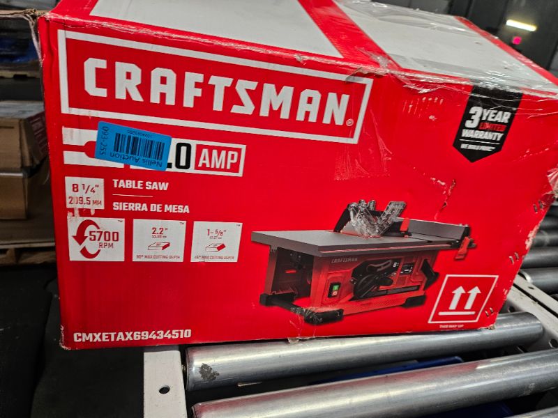 Photo 4 of **UNABLE TO TEST**
CRAFTSMAN 8.25-in 13-Amp 120-Volt Corded Portable Benchtop Table Saw