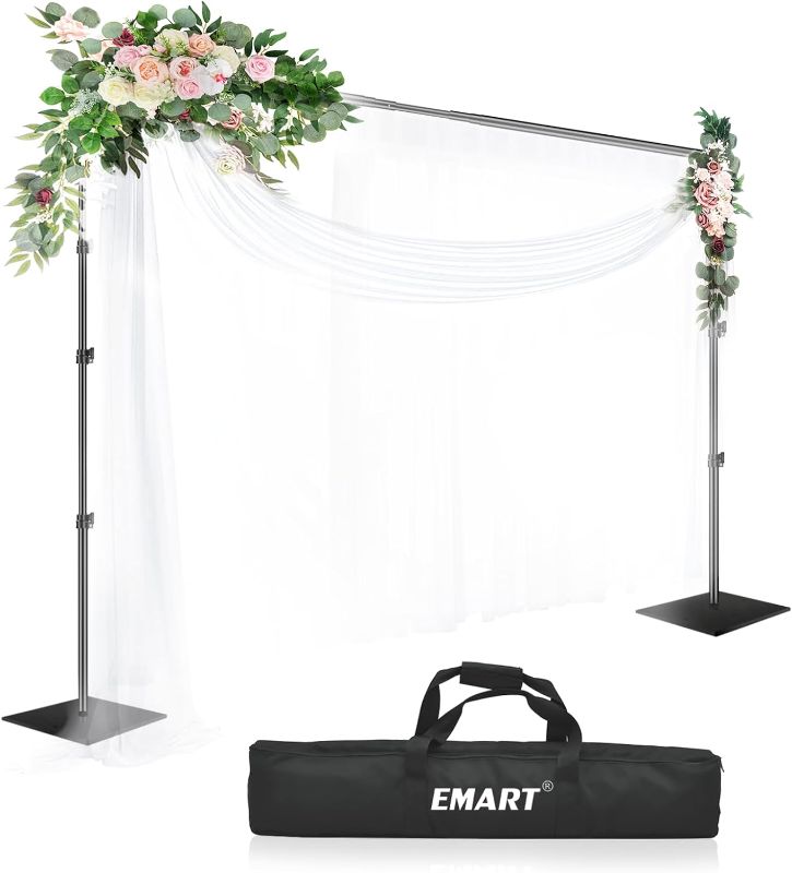 Photo 1 of **MAY BE MISSING PARTS - BAG DAMAGED**
EMART Heavy Duty Backdrop Stand 8.5x10ft(HxW) Adjustable Background Support System Kit