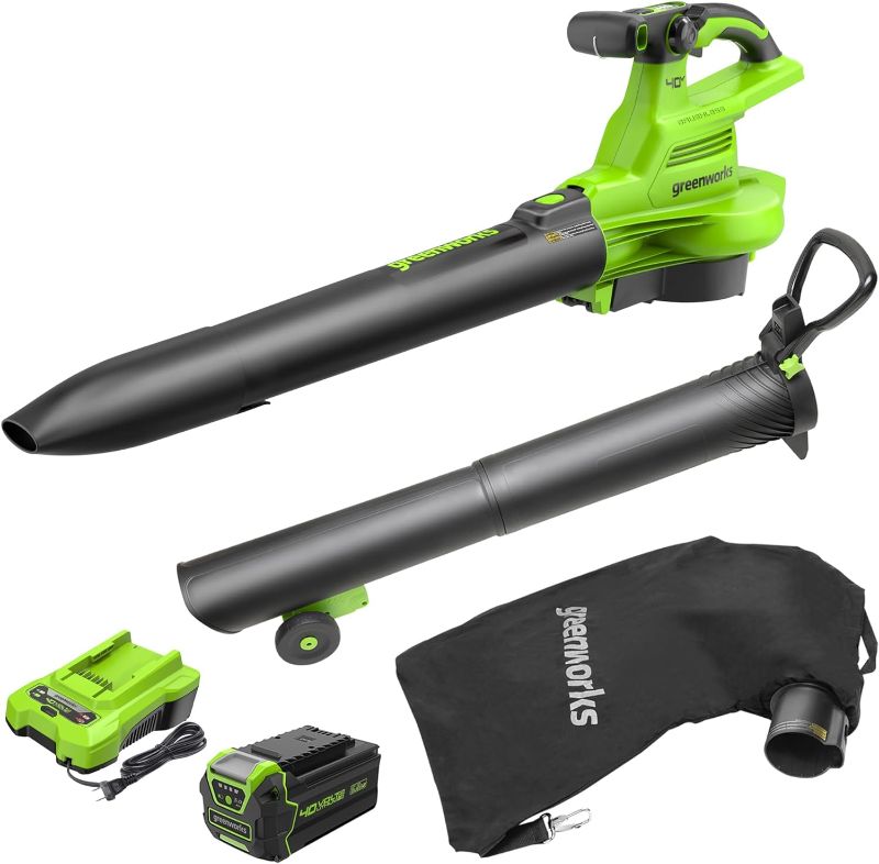 Photo 2 of **MISSING CHARGER AND BATTERY**
GreenWorks 40V Leaf Blower and Chainsaw Combo Kit,2.0Ah Battery and Charger Included