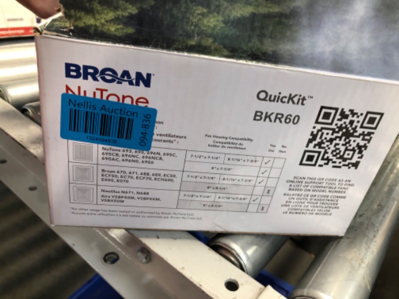 Photo 3 of **UNABLE TO TEST**
Broan-NuTone® QuicKit™ Ultra-Quiet Bath Fan Replacement Motor and Cover/Grille, 60 CFM, 20% More Power