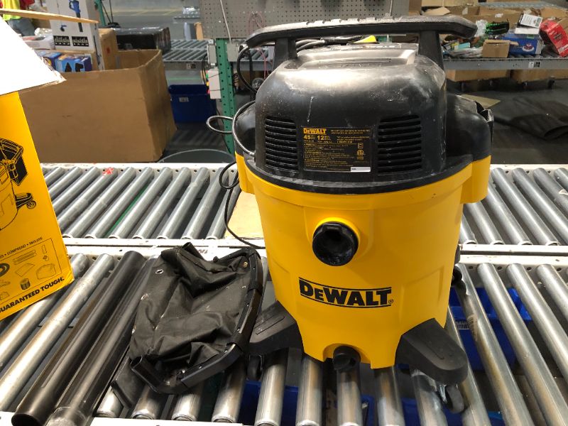 Photo 2 of ***HEAVILY USED AND DIRTY - MISSING FILTER AND COLLECTION BAG - OTHER PARTS LIKELY MISSING AS WELL***
DEWALT 12 Gallon STEALTHSONIC Poly Wet/Dry Vacuum, DXV12P-QTA Newest Noise Reduction Vac, Heavy Duty Shop Vacuum for Jobsite/Workshop, Reduce Motor Noise