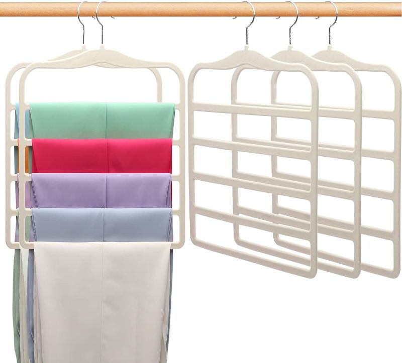 Photo 3 of Closet Organizers and Storage,5 Pack Velvet Pants-Hangers-Space-Saving,Non Silp 5 Tier Organization-and-Storage Clothes-Hanger for College-Dorm-Room-Essentials,Closet-Organizer for Jeans Scarf Hanger
