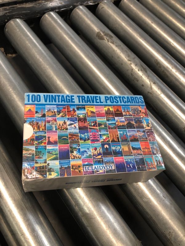 Photo 2 of LCLAIDYDY 100 PCS Vintage Travel Postcard Set,Post Cards for Mailing,Travel Posters Art Prints Room Decor,World City Postcards,Retro Style Travel Wall Collage Kit Aesthetic Pictures 4x6