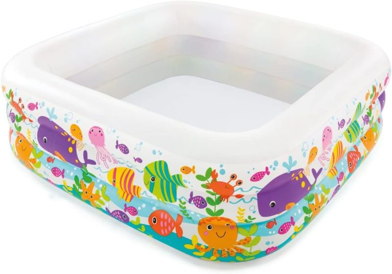 Photo 3 of Intex Swim Center Clearview Aquarium Inflatable Pool, 62.5" X 62.5" X 19.5", for Ages 3+
