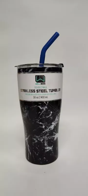 Photo 1 of **broken lid** Wellness 30 oz. Double Wall Stainless Steel Tumbler Straw Vacuum Insulated
