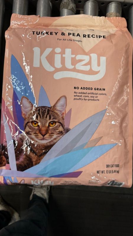 Photo 2 of **ITEM EXPIRED ON 06/05/2024**
Amazon Brand - Kitzy Dry Cat Food, Turkey and Pea Recipe, Grain-Free (12 lb bag) Turkey 12 Pound (Pack of 1)