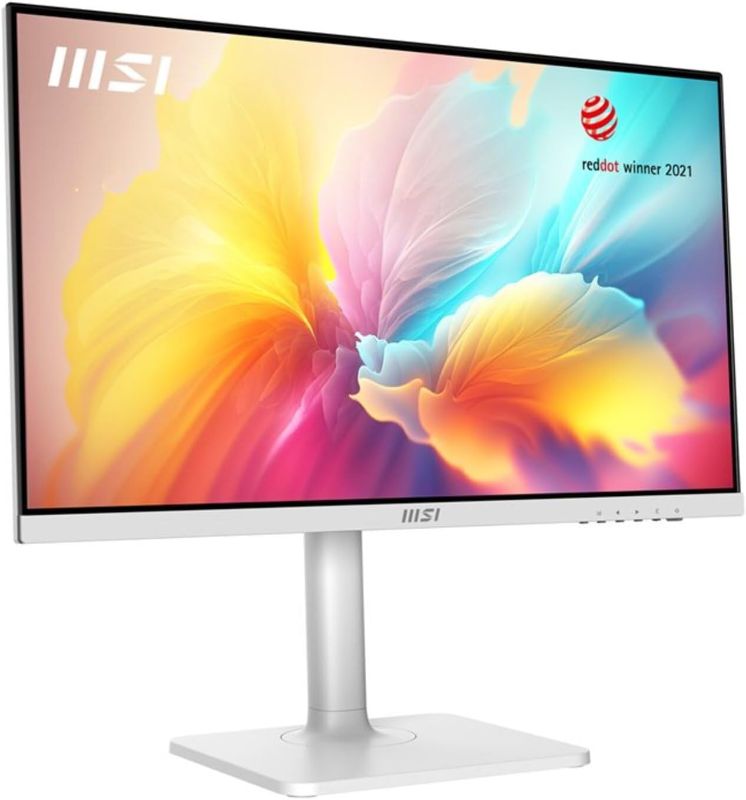 Photo 1 of MSI Modern MD2412PW 24-inch IPS 1920 x 1080 (FHD) Computer Monitor, 100Hz, Adaptive-Synch, HDR Ready, HDMI, USBC 15W Power Delivery, 1ms, White
