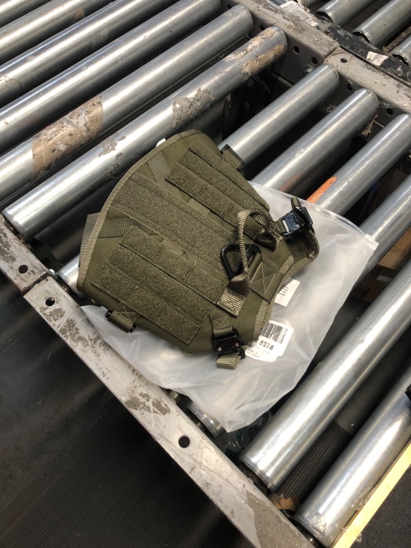 Photo 2 of (READ FULL POST) ICEFANG Tactical Dog Harness, Small Size,2X Metal Buckle, Working Dog MOLLE Vest with Handle, Hook and Loop Panel - Small - Ranger Green