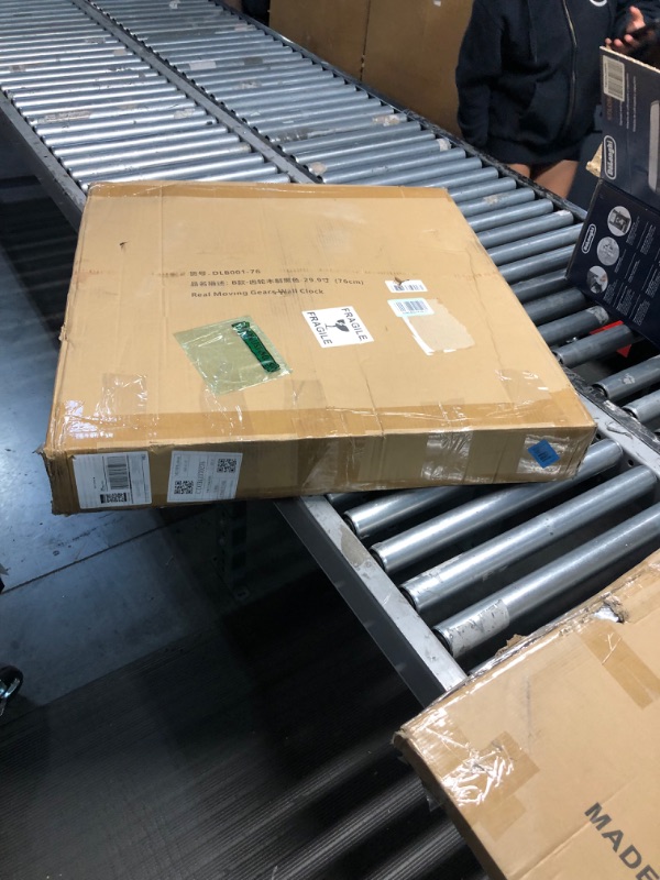 Photo 1 of The B-Style Large Real Moving Gears Wall Clock 30 inch Rustic Retro Industrial Farmhouse Wood Clock Oversized Decorative Vintage Wall Clocks for Living Room (Black)