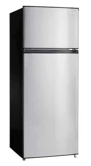 Photo 1 of **dented top see pics** Vissani 7.1 cu. ft. Top Freezer Refrigerator in Stainless Steel Look