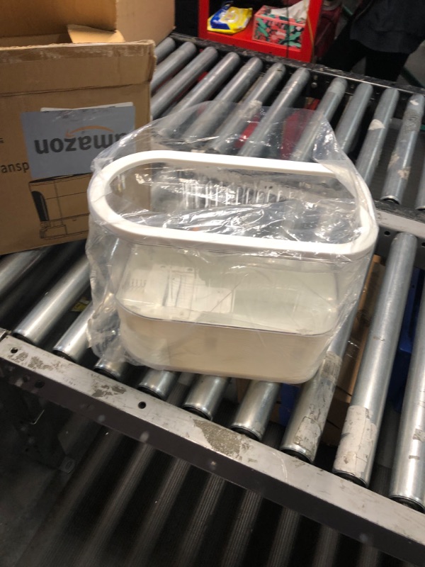 Photo 1 of **missing lid** Sooyee Clear Rice Dispenser, Large Cereal Dispenser with Lid Time Scale, Measuring Cylinder Moisture Proof Airtight Food Dispenser Bucket - 20 Lbs