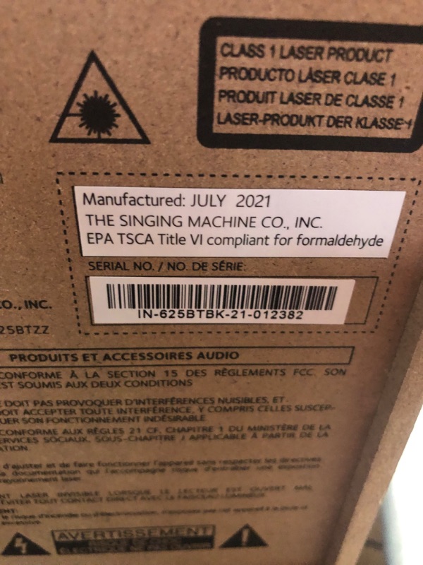 Photo 4 of **missing microphone** Singing Machine SML625BTBKD Karaoke Machine, Portable Bluetooth CD+G Karaoke System, Black
