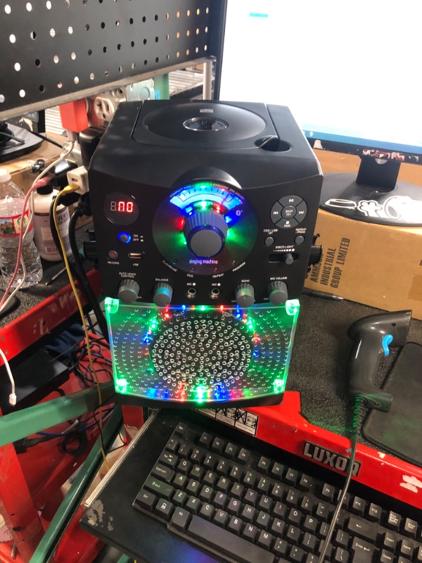 Photo 2 of **missing microphone** Singing Machine Karaoke Machine for Kids and Adults with Wired Microphone - Built-In Speaker with LED Disco Lights - Wireless Bluetooth