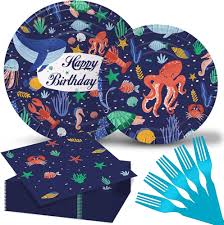 Photo 1 of Horchen 98 Pieces 50th Birthday Decorations for Men 50th birthday Plates Vintage Aged Party Tableware Set Include plates, paper napkins, forks 50th birthday plates for 24 Guests