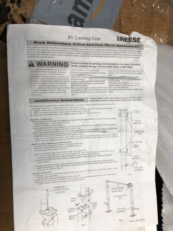 Photo 5 of **NON-REFUNDABLE, PARTS ONLY** Reese 500708 Fifth Wheel RV Landing Gear System, Single Output 8K Static, 8K Lift
