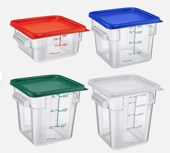 Photo 1 of (NON-REFUNDABLE) 4 Pcs Food Storage Container with Lids Set Square Clear Commercial Containers...
