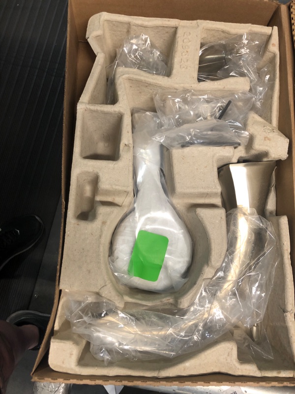 Photo 2 of (USED UNKNOWN IF MISSING PARTS) Moen Voss Brushed Nickel Two-Handle Deck Mount Roman Tub Faucet Trim Kit with Single Function Handshower, Valve Required, T694BN