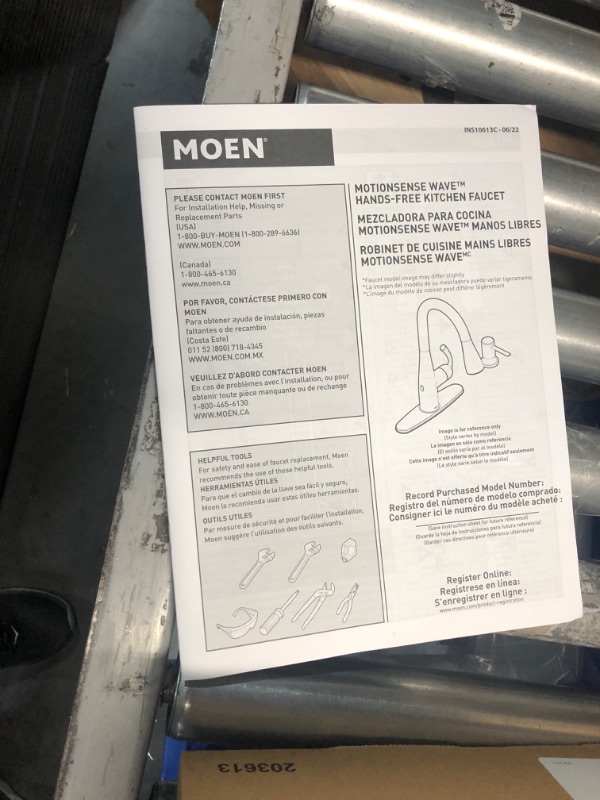 Photo 1 of Moen Riley Spot Resist Stainless Hands-Free Touchless Sensor Single Handle Pull Down Kitchen Faucet, 7402EWSRS, 3/8 Inch Wave Sensor Spot Resist Stainless