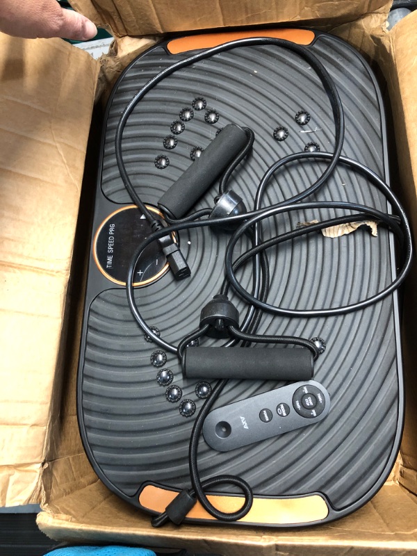 Photo 1 of AXV Vibration Plate Exercise Machine Whole Body Workout Vibrate Fitness Platform Lymphatic Drainage Machine for Weight Loss Shaping Toning Wellness Home Gyms Workout PLAT-BLACK