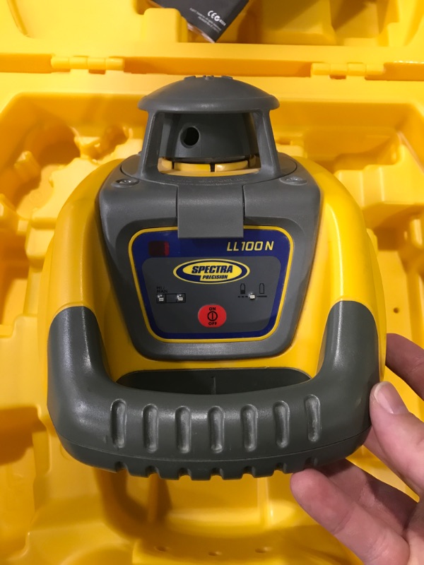 Photo 4 of (READ FULL POST) Spectra Precision LL100N Laser Level, Self-Leveling laser with HR320 Receiver, C59 Rod Clamp, Alkaline Batteries, Carry Case , Yellow LL100N Kit