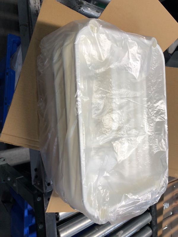 Photo 1 of 3 Tier Rolling Cart, Utility Cart with Handle and Lockable Universal Casters, White-3 Tier