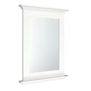 Photo 1 of **DAMAGE** Diamond NOW Palencia 25-in x 34-in Framed Bathroom Vanity Mirror (White)
*Mirror disconnected, may be fixable
