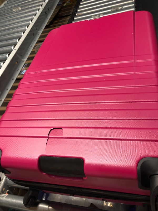 Photo 3 of **DAMAGE** Ben Sherman Spinner Travel Upright Luggage Hereford, 4-Wheel 28" Magenta
*small puncture to exterior*